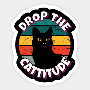 Crop The Cattitude Black Cat Sticker